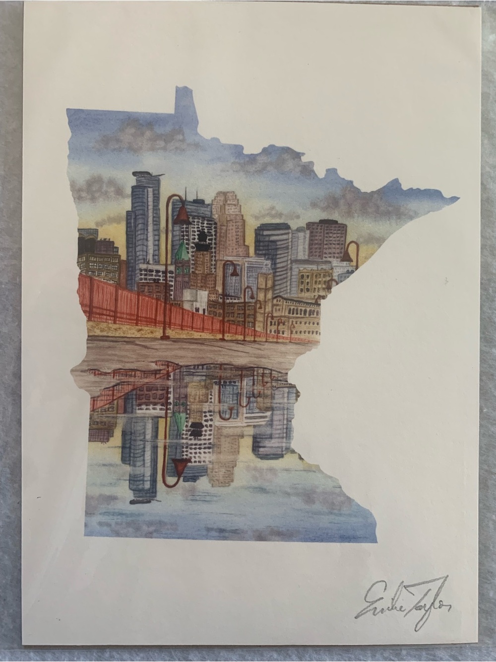 Minnesota Minneapolis Art Print 5x7 Twin Cities Skyline Decor